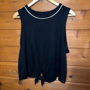 Flirtitude Active Cropped Balck Tie Tank Top XL